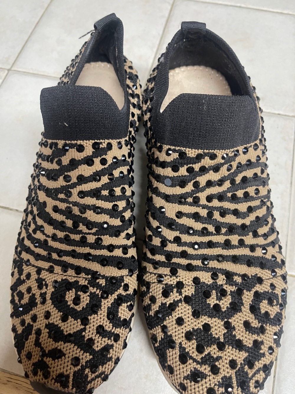 Kenneth Cole Reaction Leopard Print Slip-On Sneakers in Beige and Black